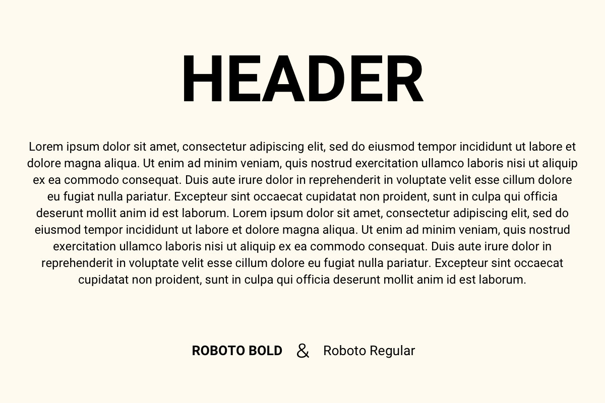 Roboto Bold & Roboto Regular
