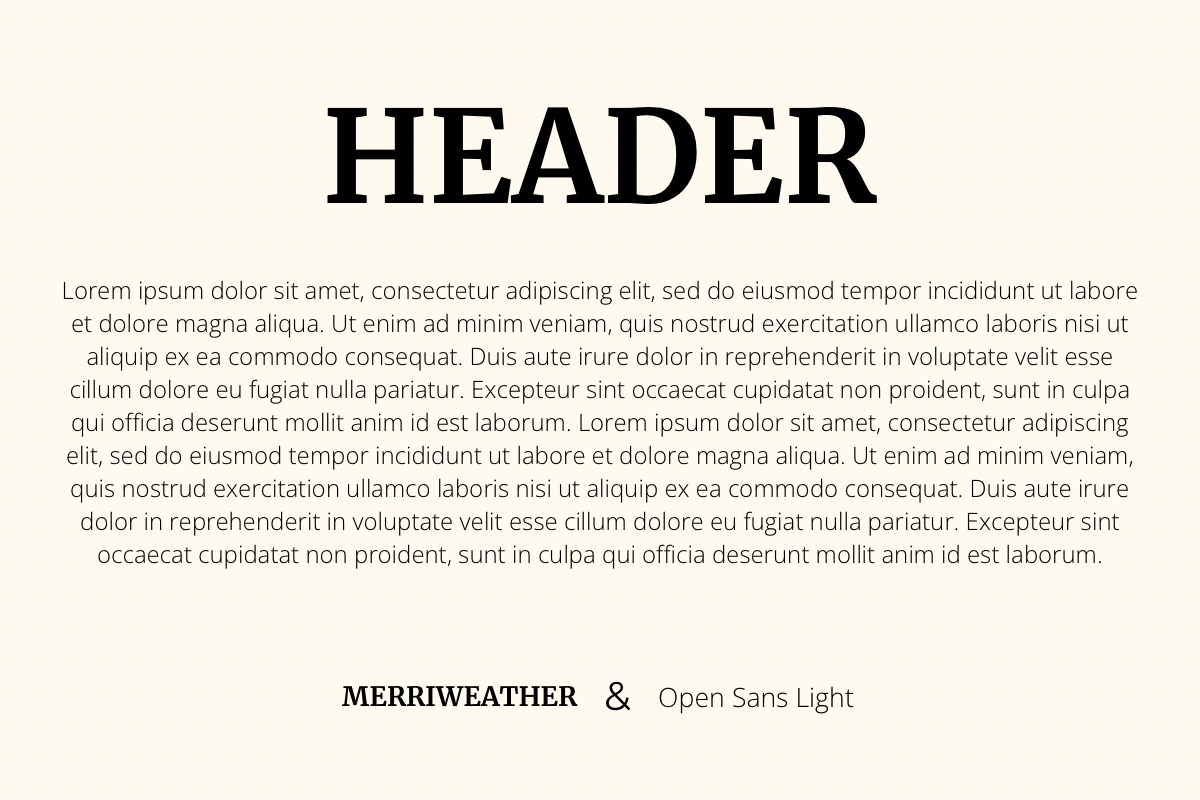 Merriweather & Open Sans Light